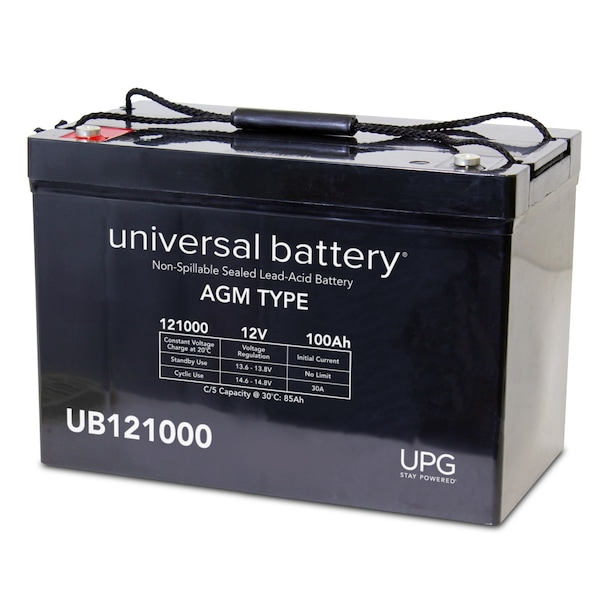 Upg Sealed Lead Acid Battery, 12 V, 100Ah, UB121000, I6 Internal Thread Terminal, AGM, Group 27 Type 45973 - main